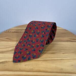 GAP Vintage Floral Colorful Cotton USA made Tie - Red Blue Yellow